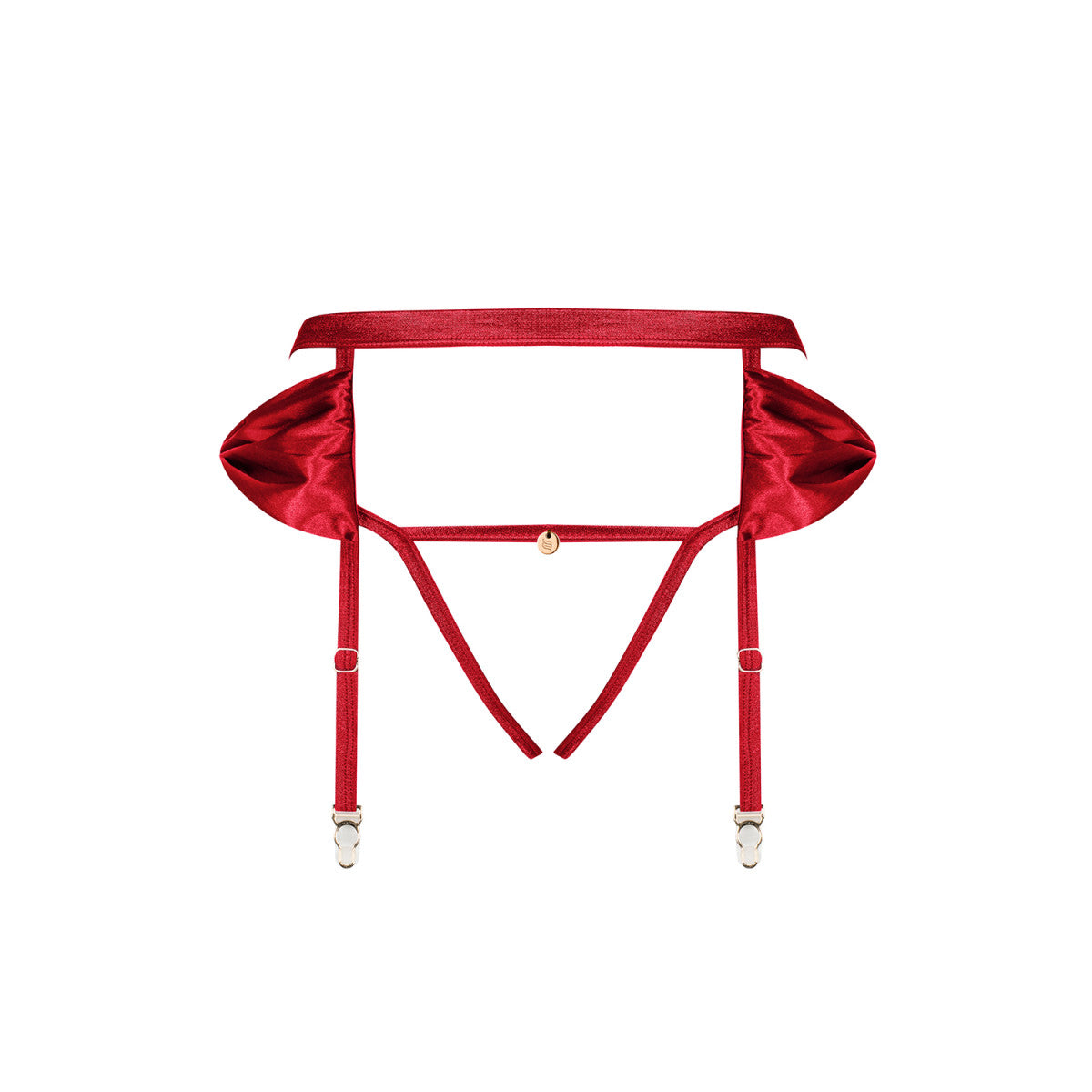 OB Rubinesa garter belt & crotchless thong red
