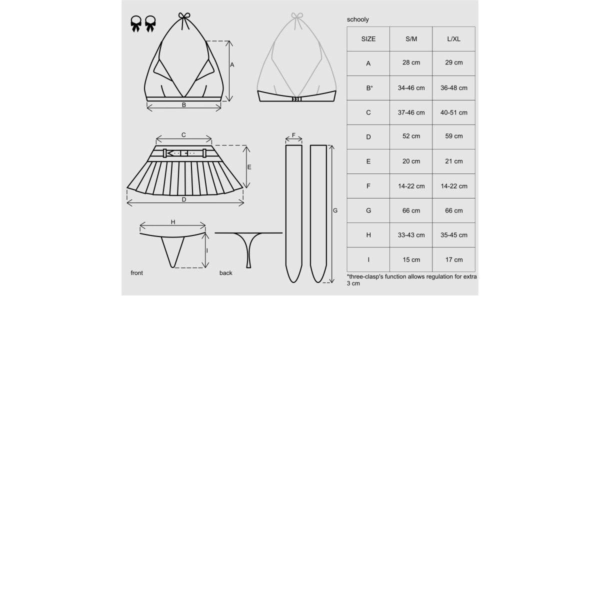 OB Schooly 5pcs costume white-red