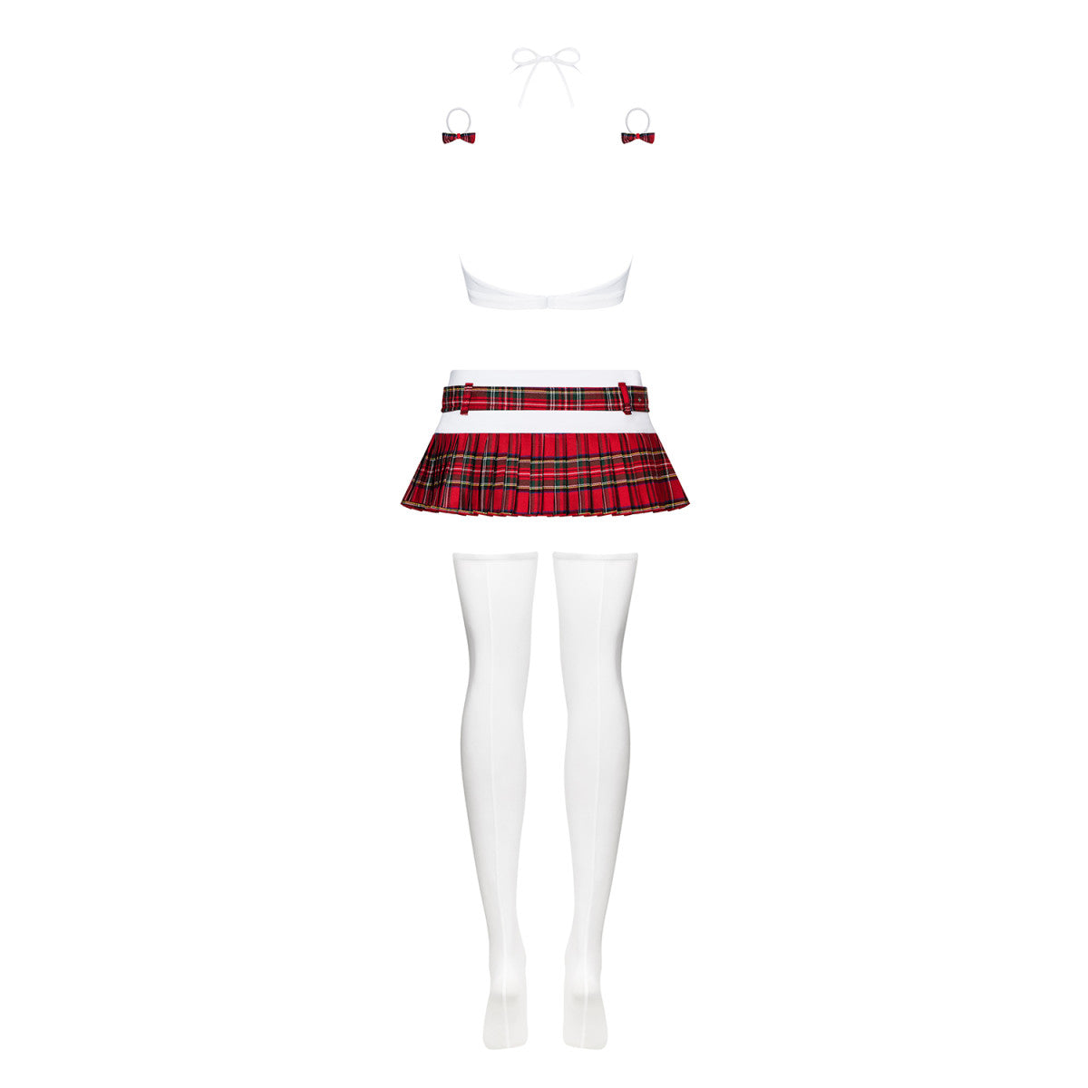 Schooly verkleedset – wit-rood – detail 5