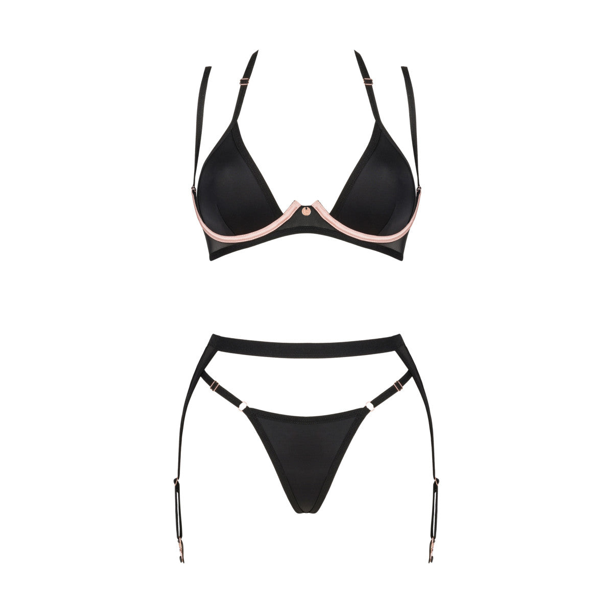 Selinne lingerieset 3-delig – zwart