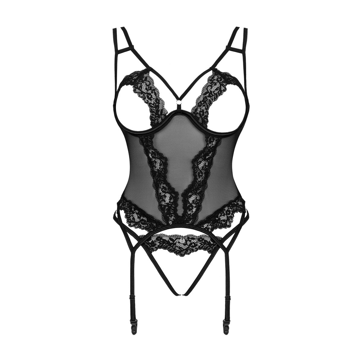 OB Setilla corset & crotchless thong black