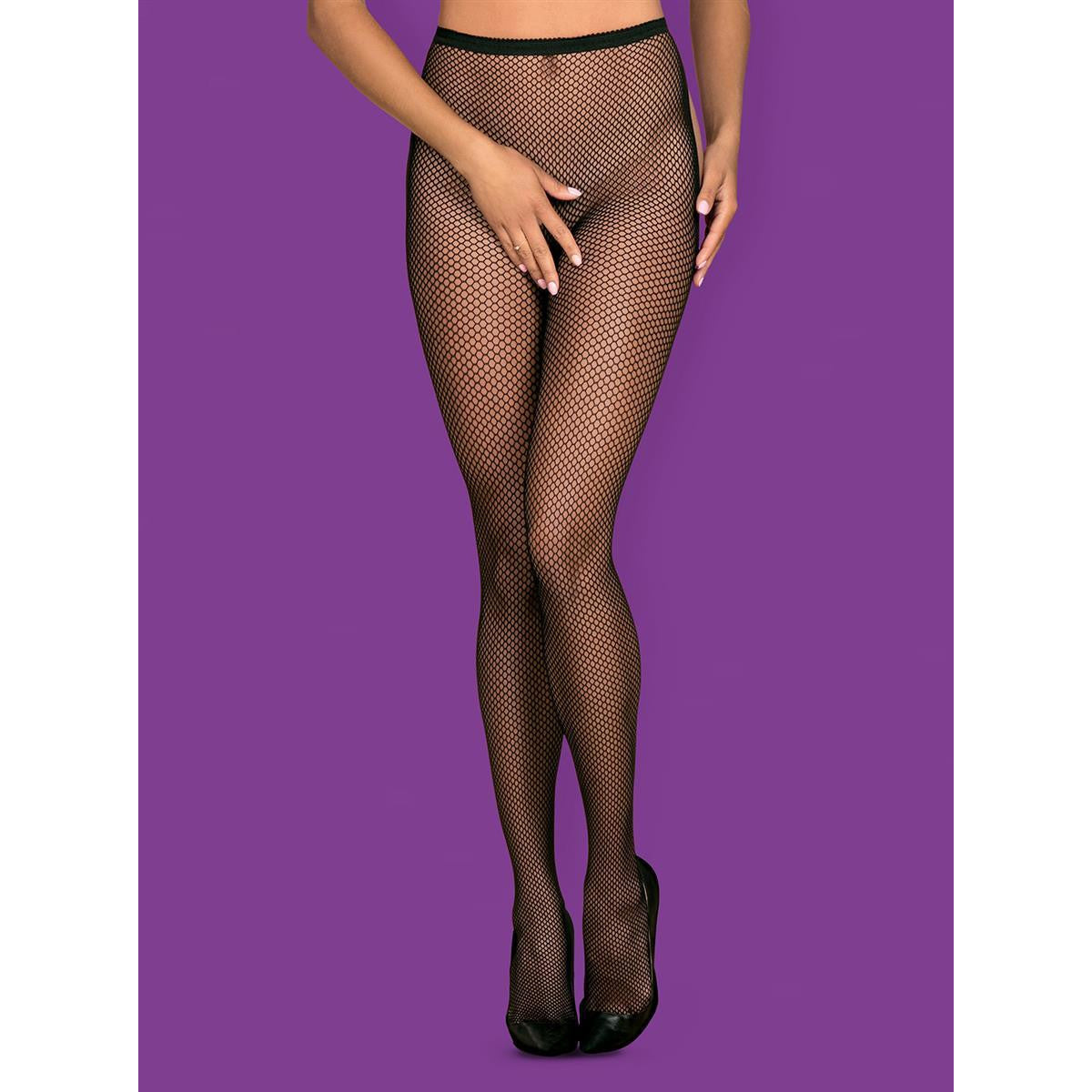 Tights bodystocking met open kruis – zwart