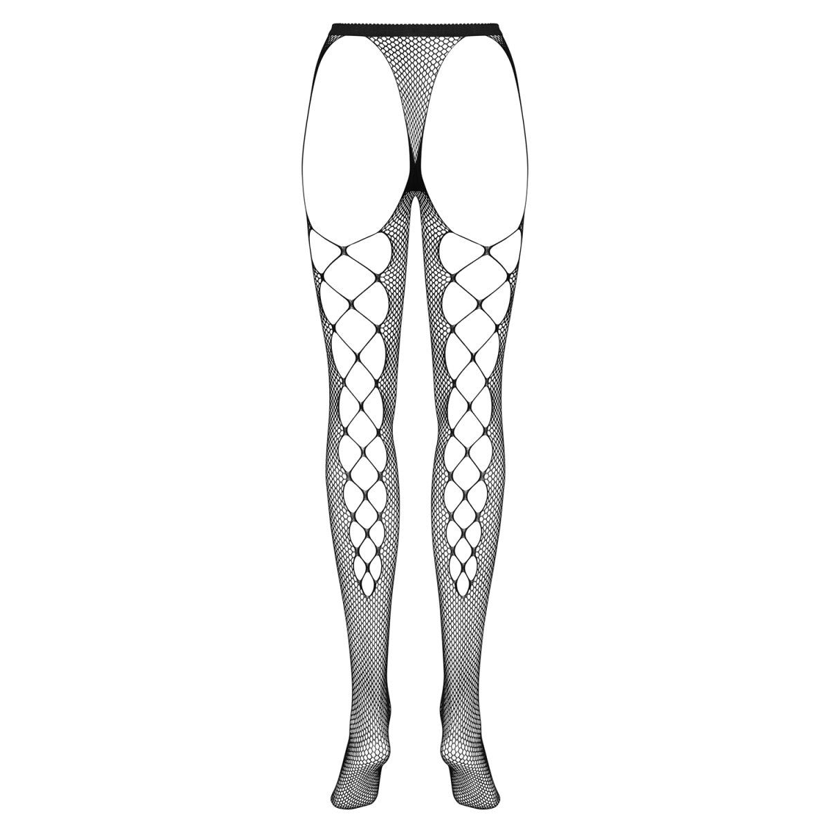 Tights bodystocking met open kruis – zwart