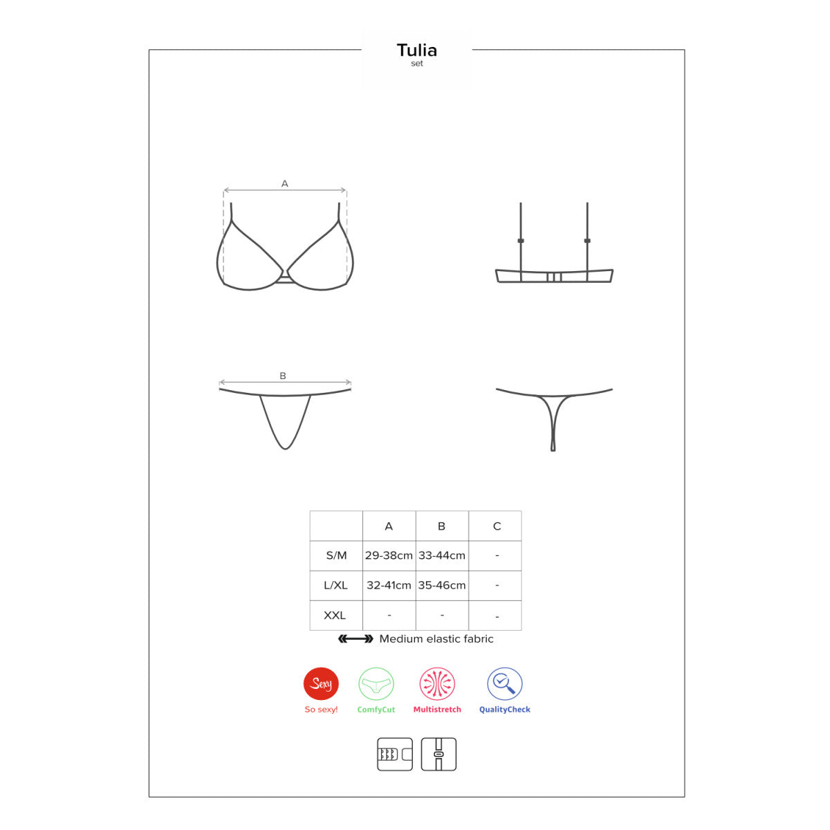 Ob tulia 2 pcs set black