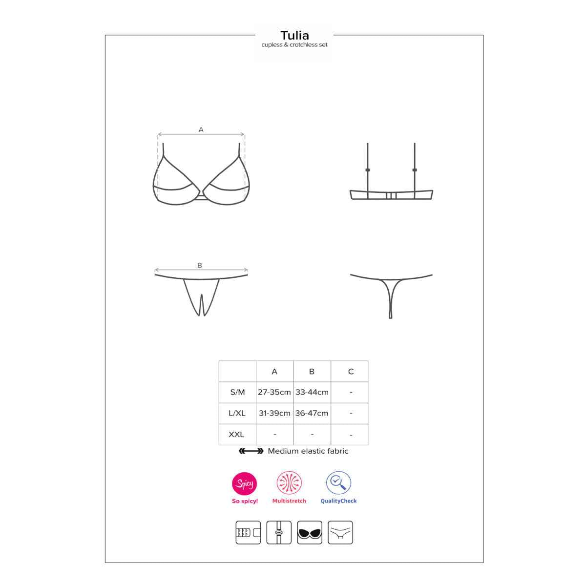 OB Tulia 2 pcs set cupless black
