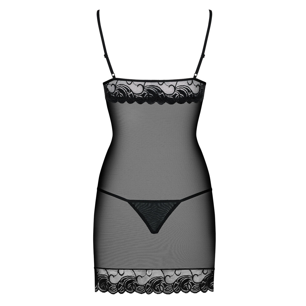 Ob wonderia chemise & thong black - Obsessive