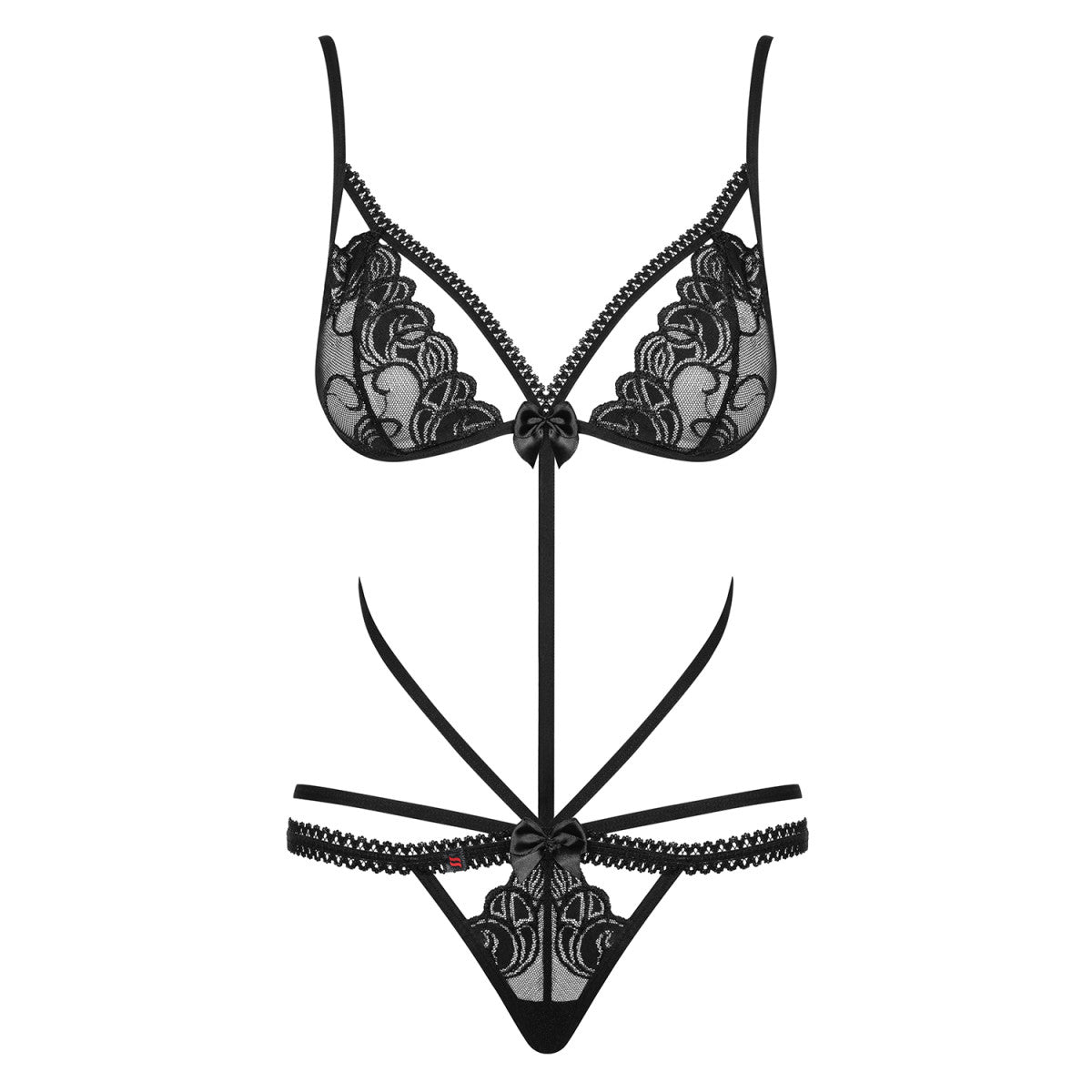 Wonderia kanten body – zwart