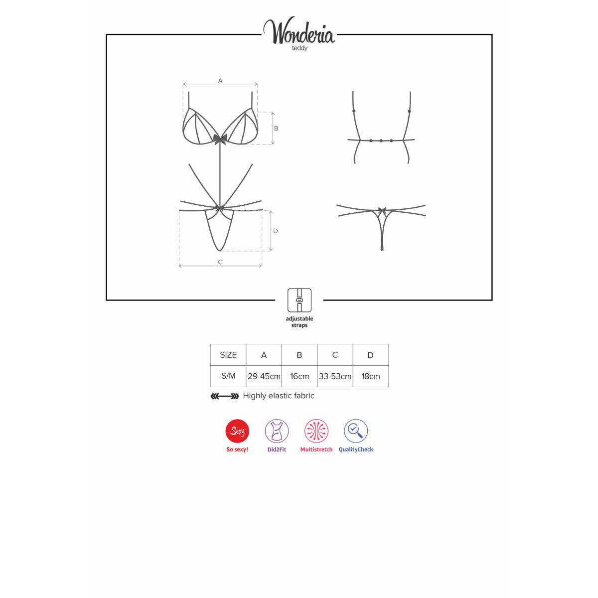Wonderia kanten body – zwart