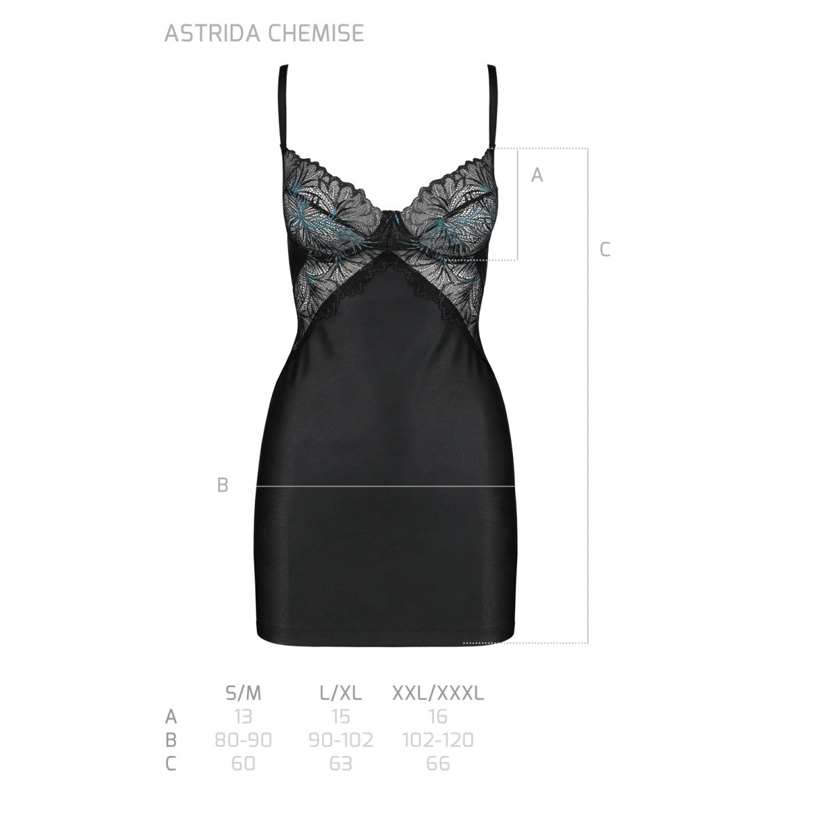 Astrida kanten babydoll – zwart