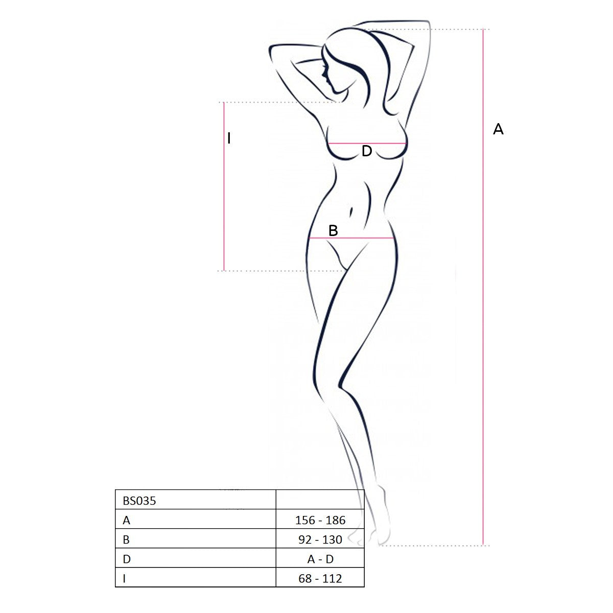 BS035 bodystocking met open kruis – zwart
