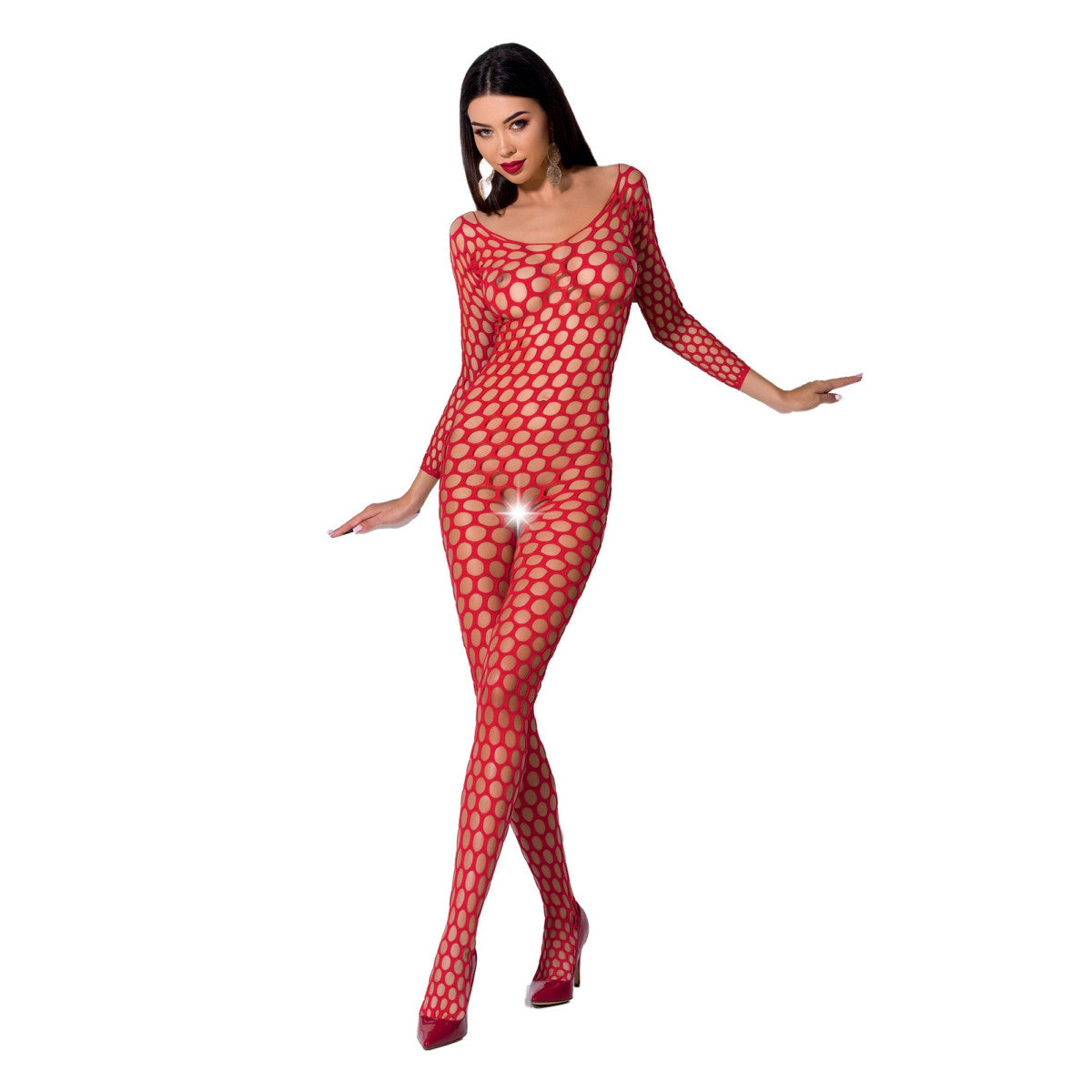 BS077 bodystocking met open kruis – rood – rood van Passion-Exklusiv