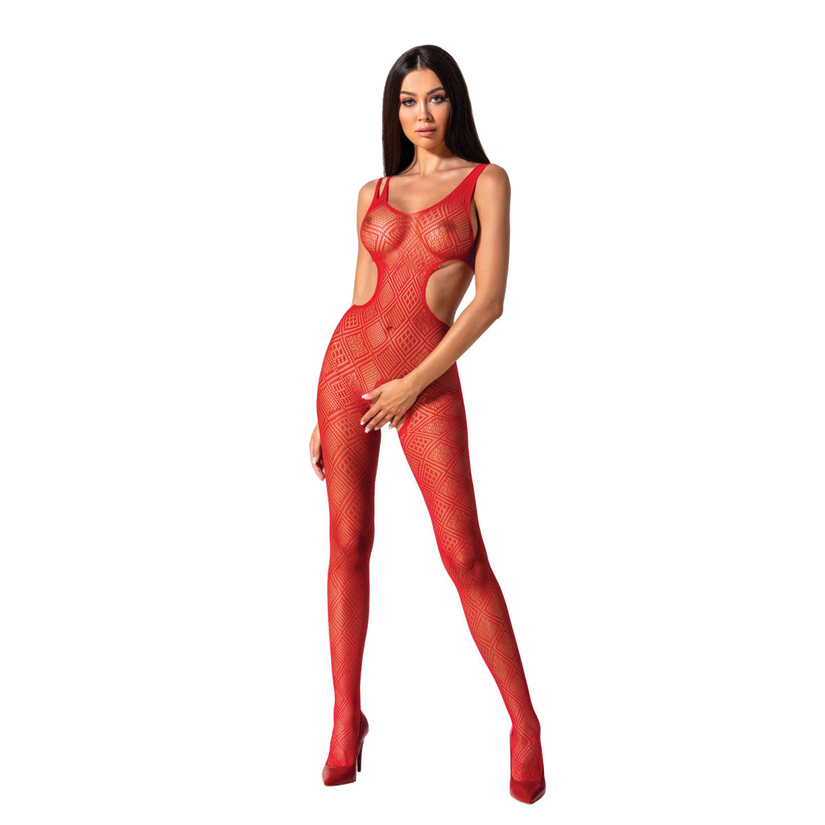 BS085 bodystocking met open kruis – rood – rood van Passion-Exklusiv