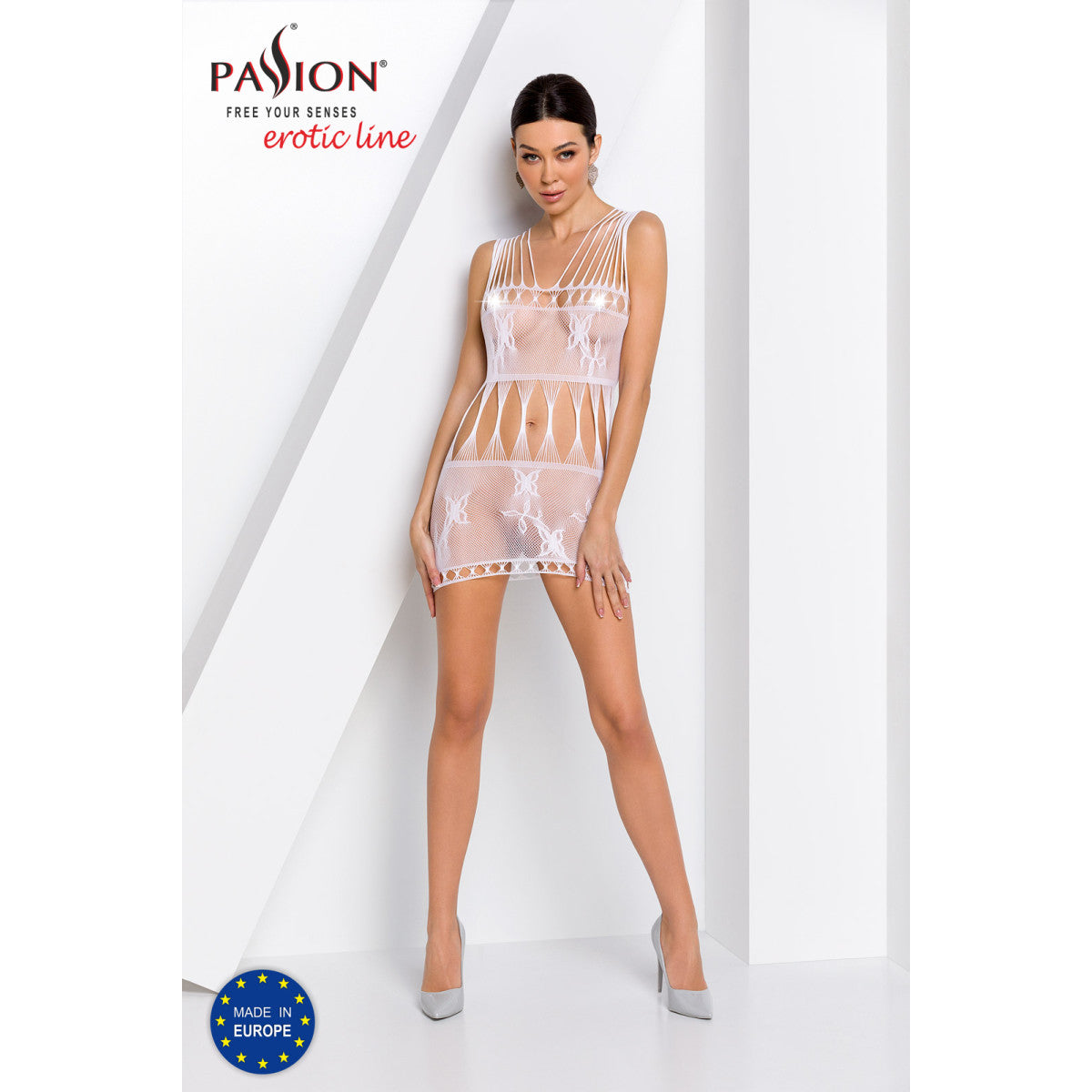 BS090 bodystocking met open kruis – wit