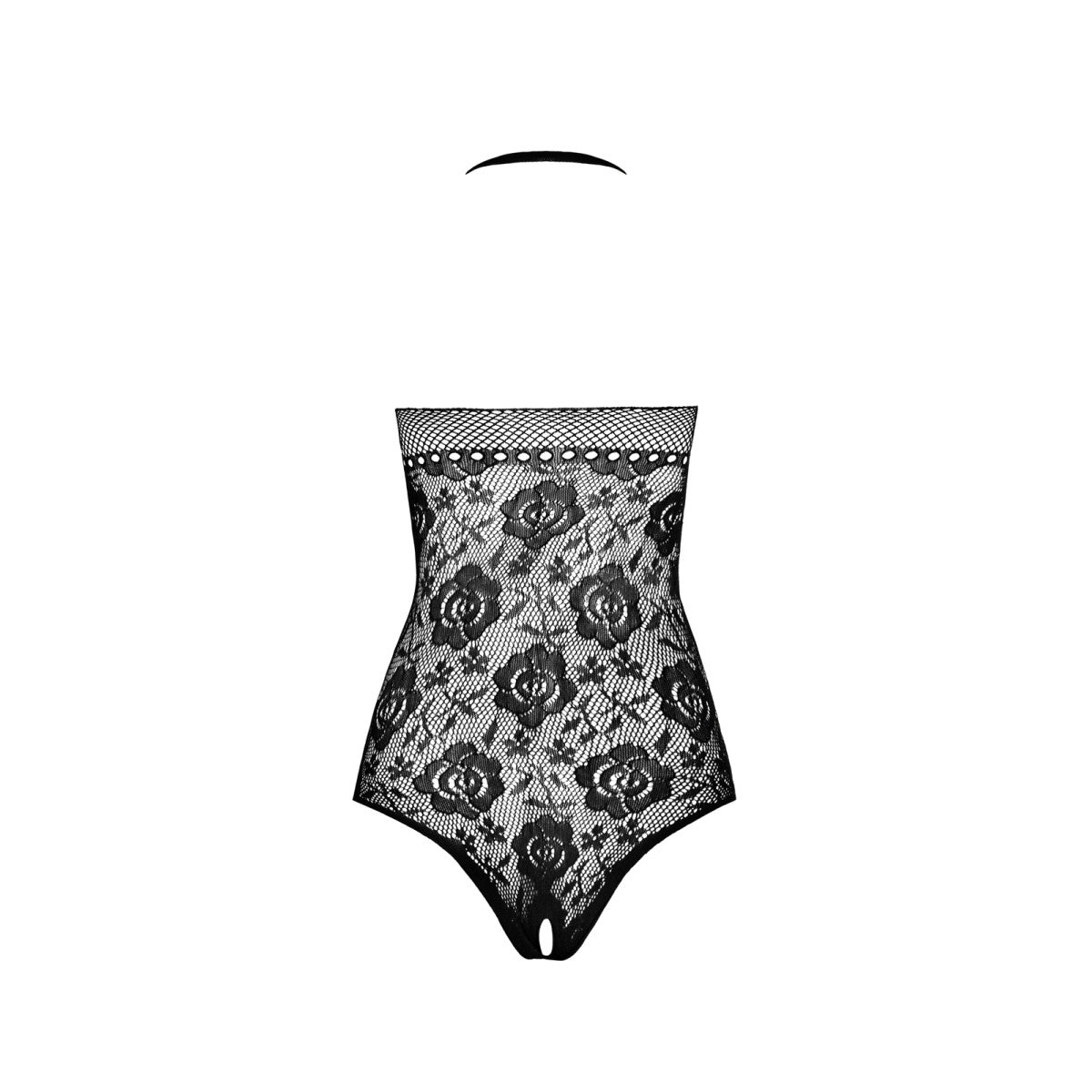BS094 babydoll met open kruis – zwart – detail 3