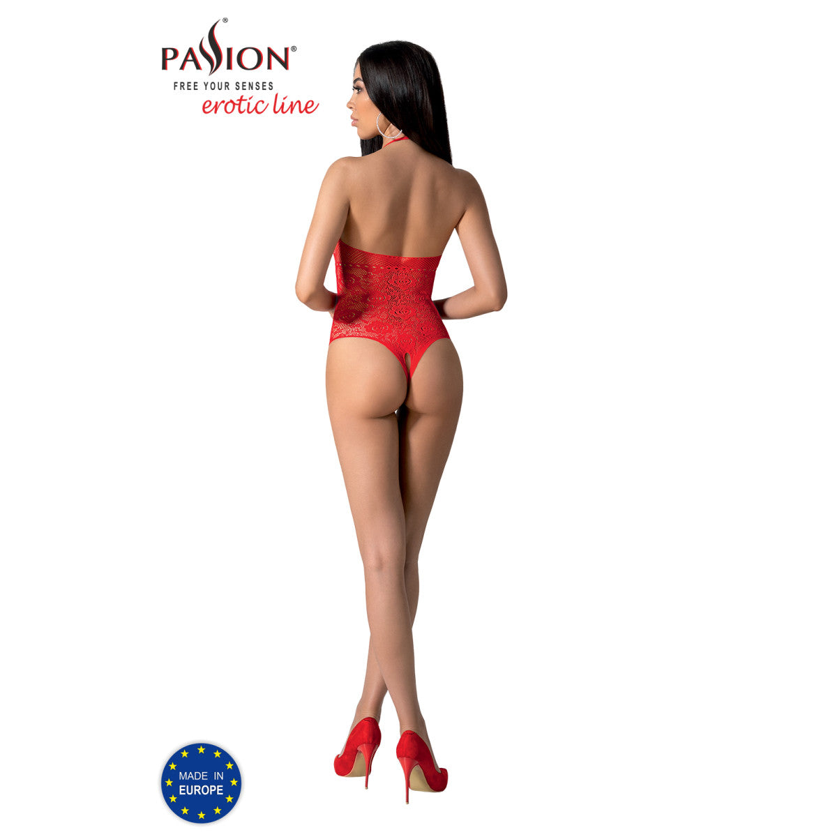 BS094 babydoll met open kruis – rood