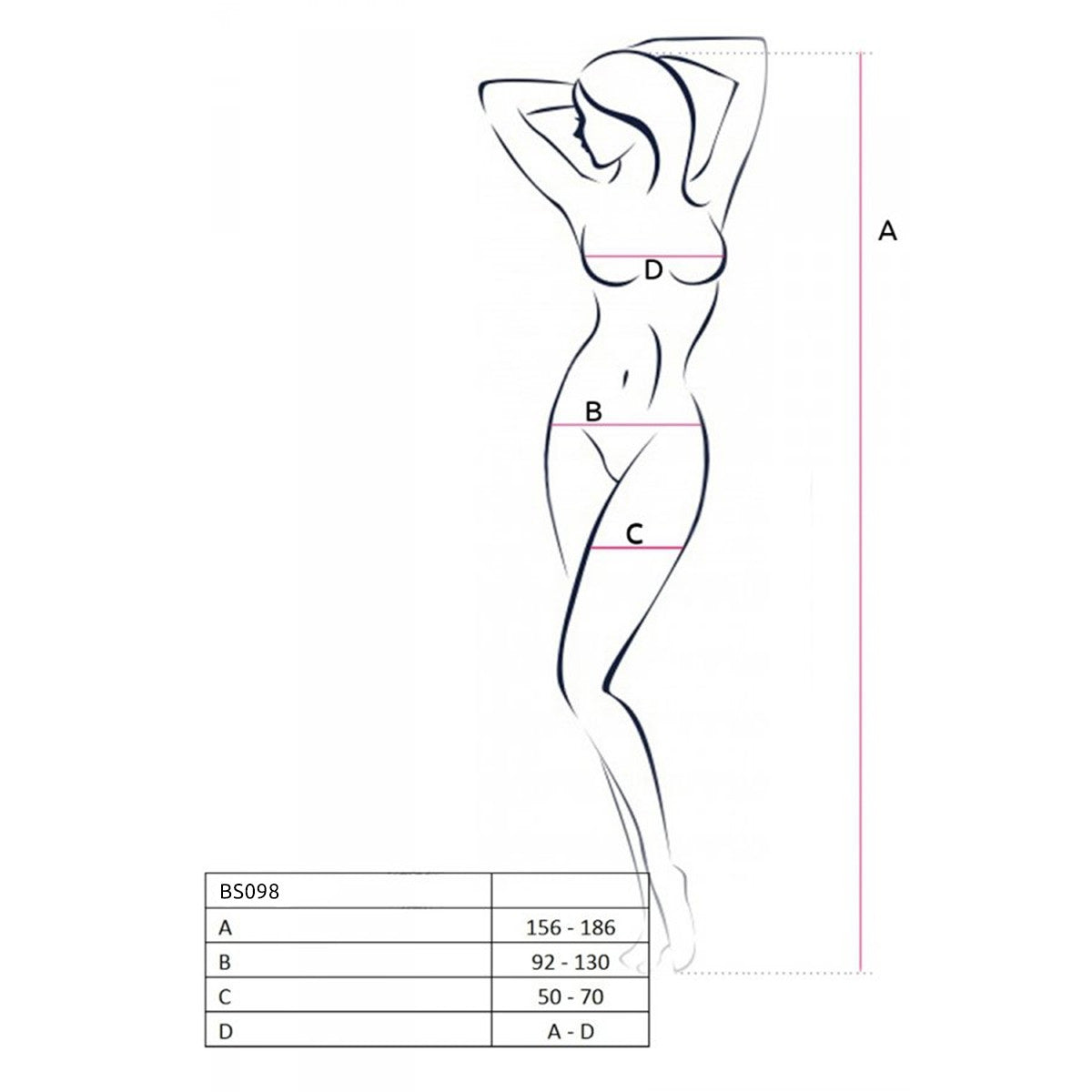 BS098 bodystocking met open kruis – rood