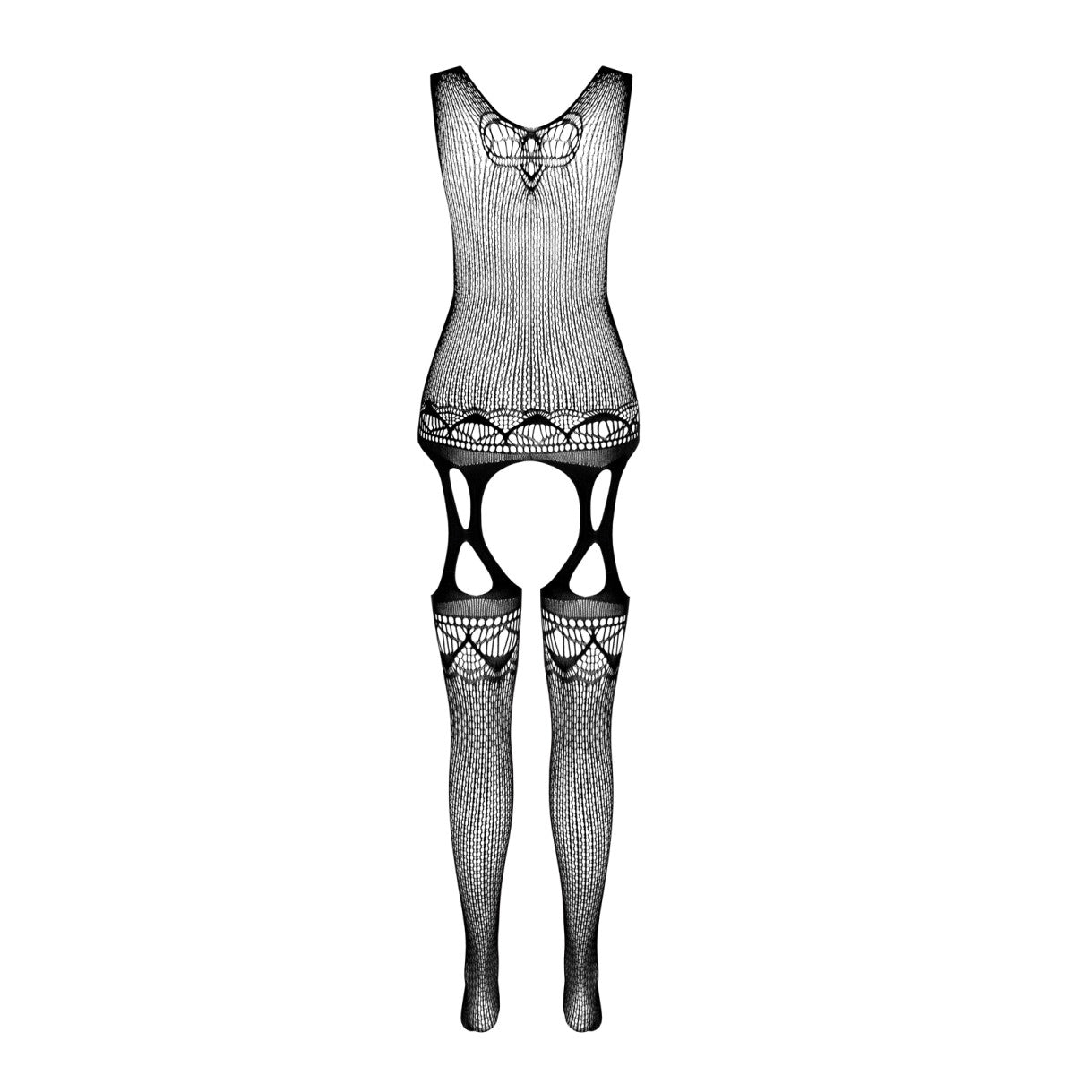 BS099 bodystocking met open kruis – zwart