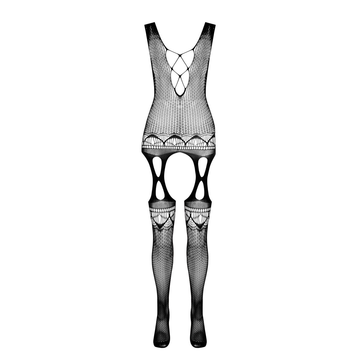BS099 bodystocking met open kruis – wit