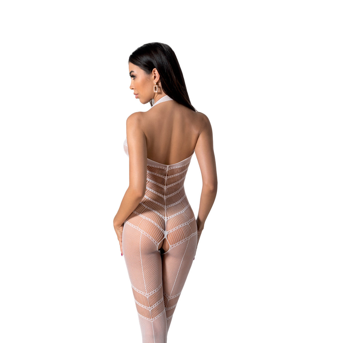 BS100 bodystocking met open kruis – wit