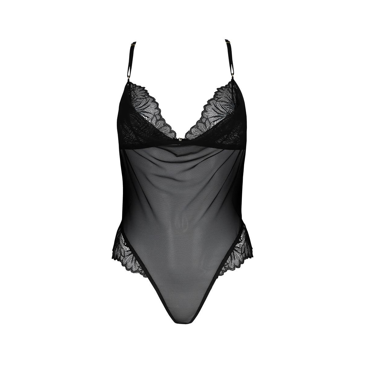Deliena kanten body – zwart