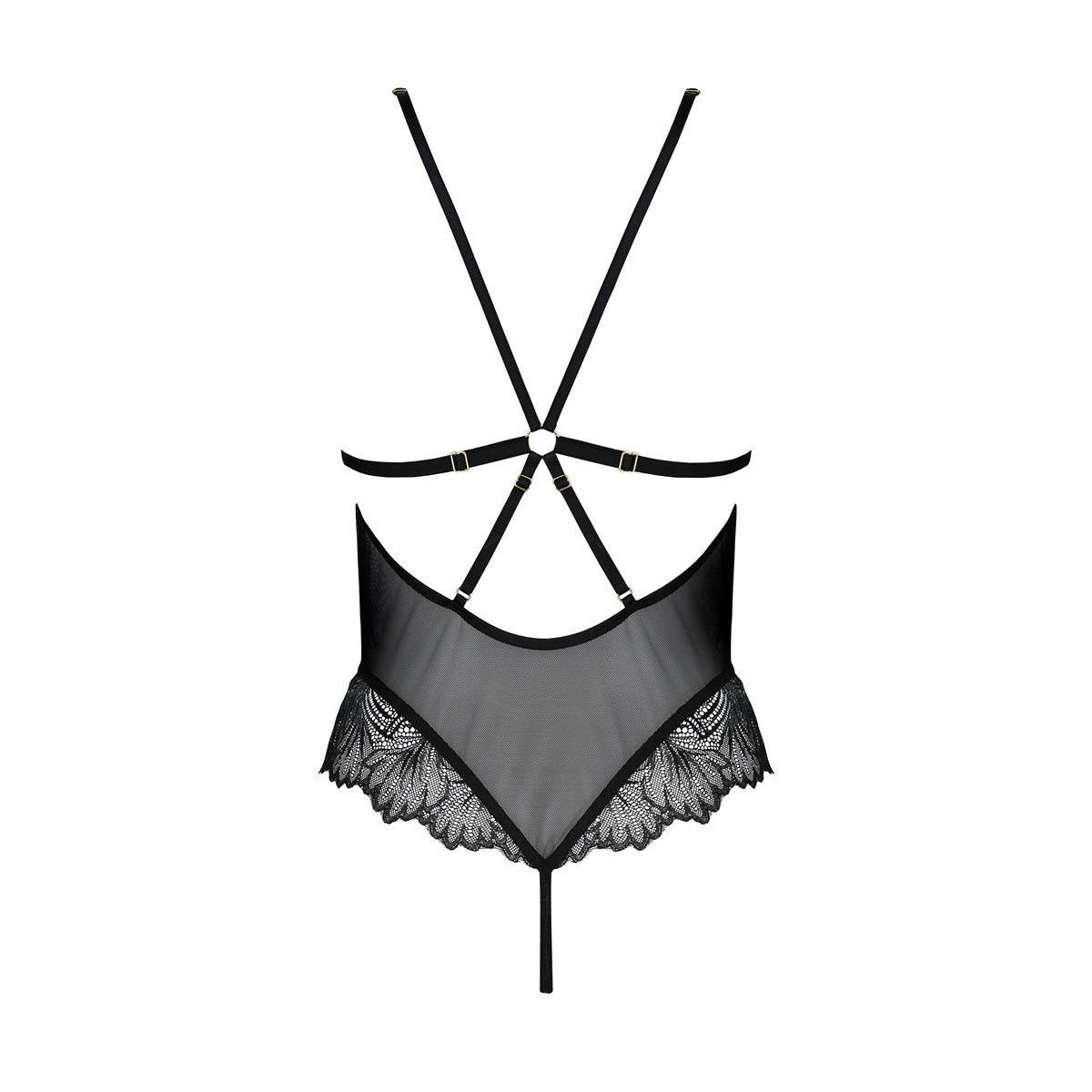 Deliena kanten body – zwart