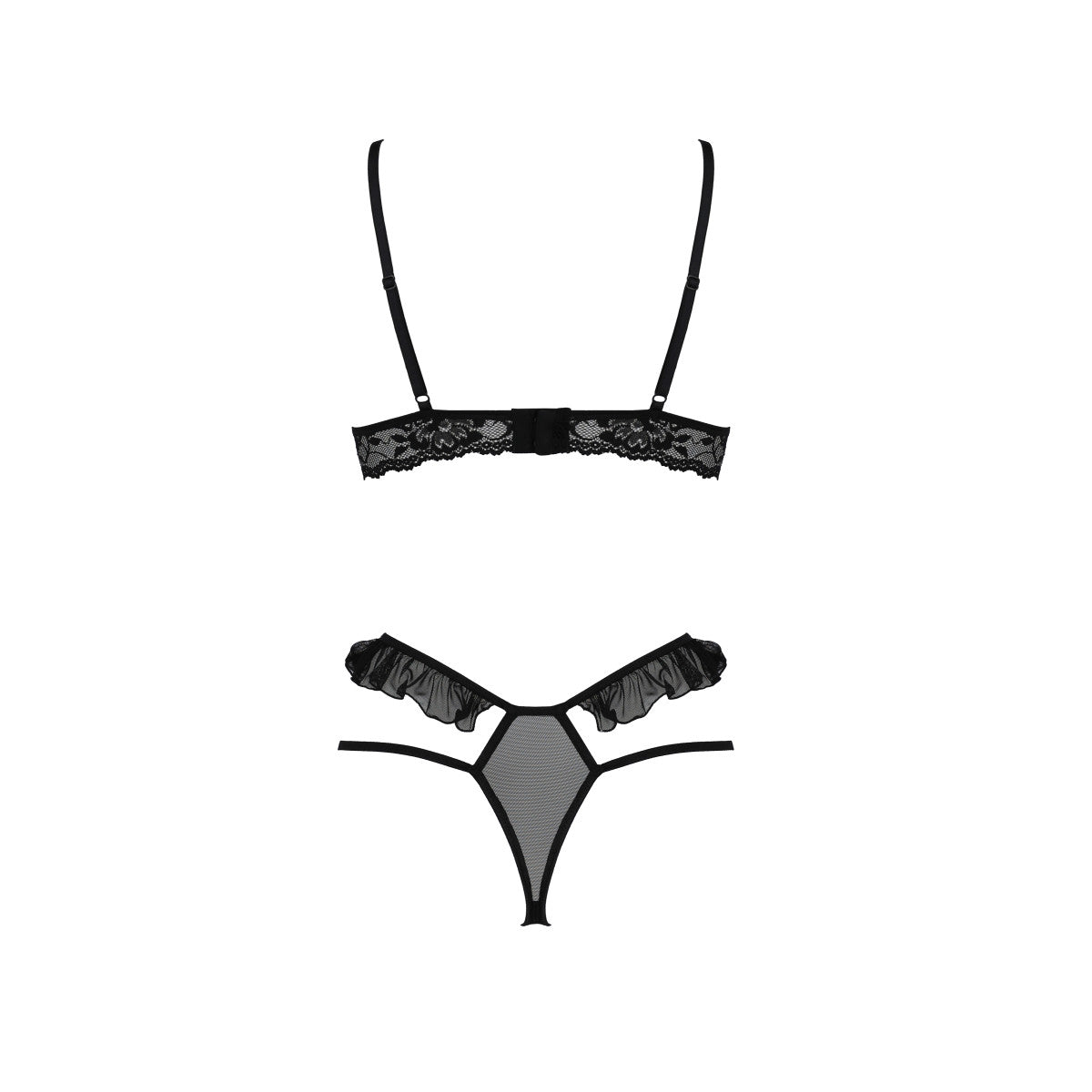 PE Dolly 2pcs set with open bra black