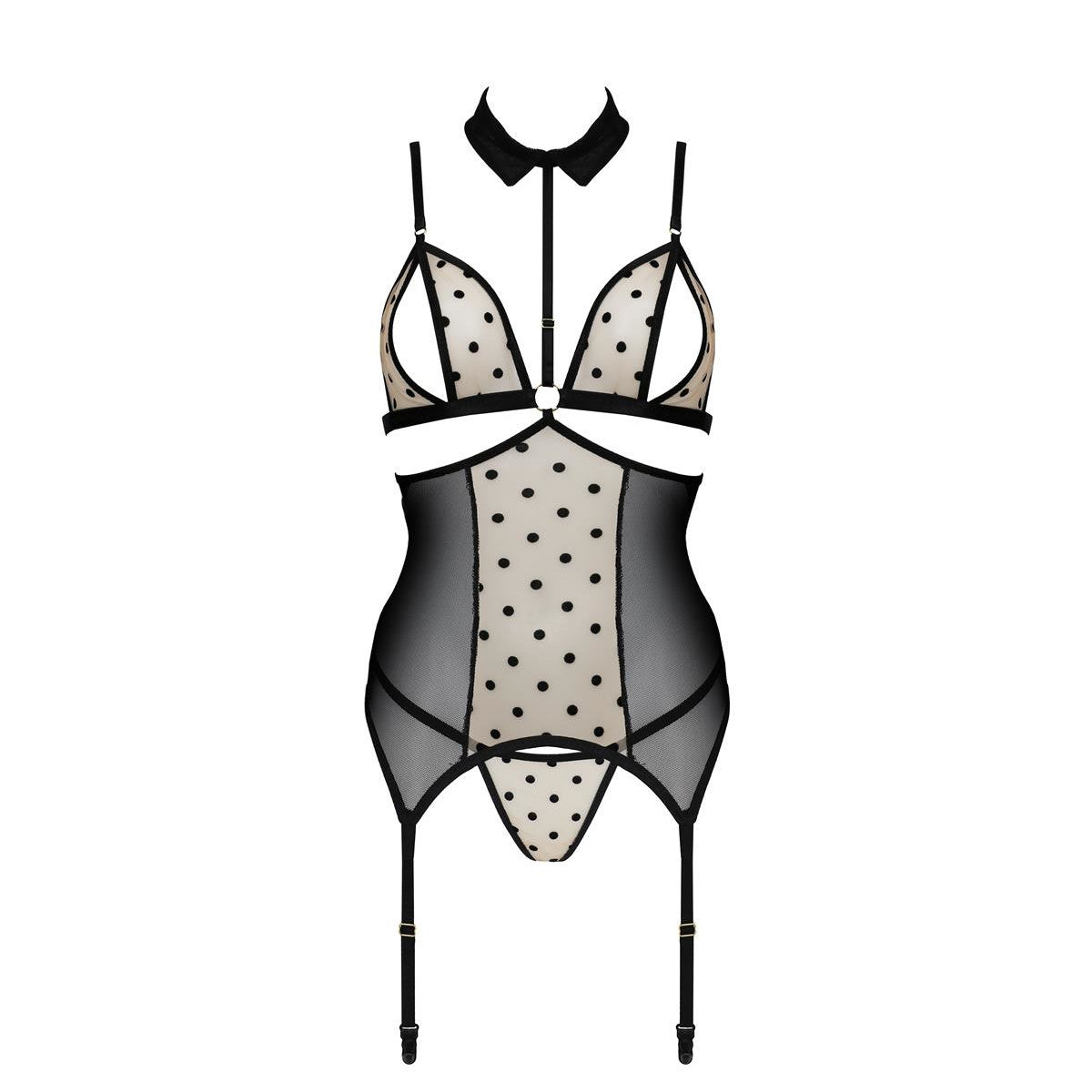 Dominica korset – beige-zwart