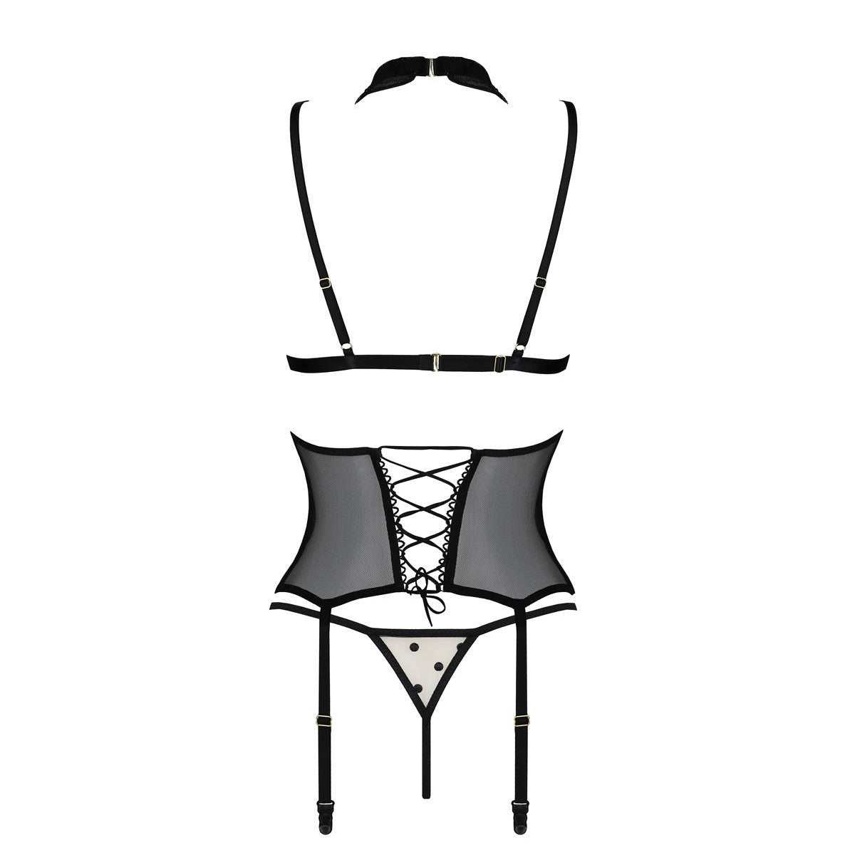 Dominica korset – beige-zwart