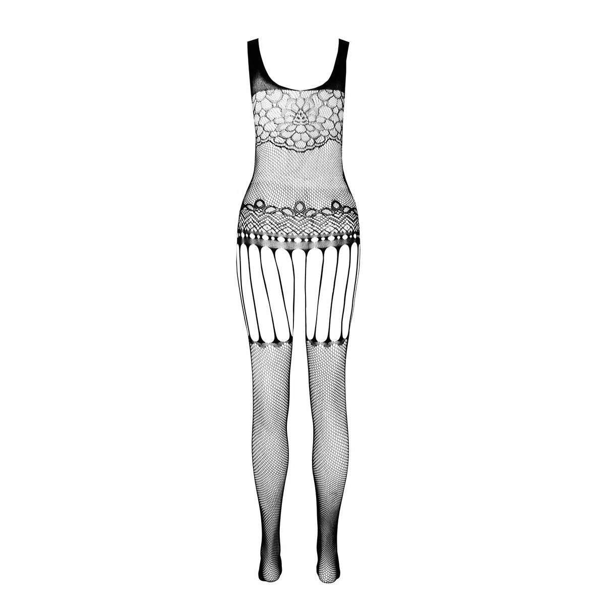 Passion Eco BS001 Bodystocking met open kruis – wit