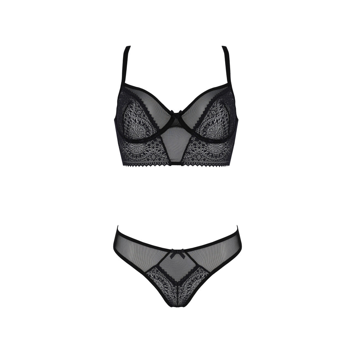 Passion Eco Drosera 2-delige lingerieset met beugels – zwart