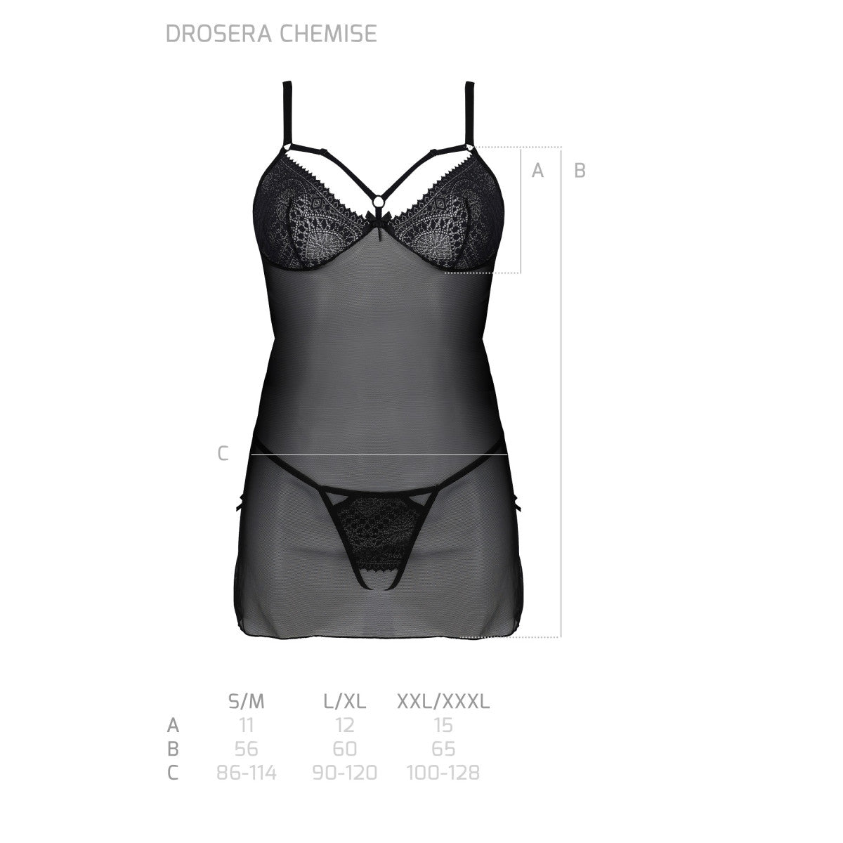 PE ECO Drosera chemise & thong black