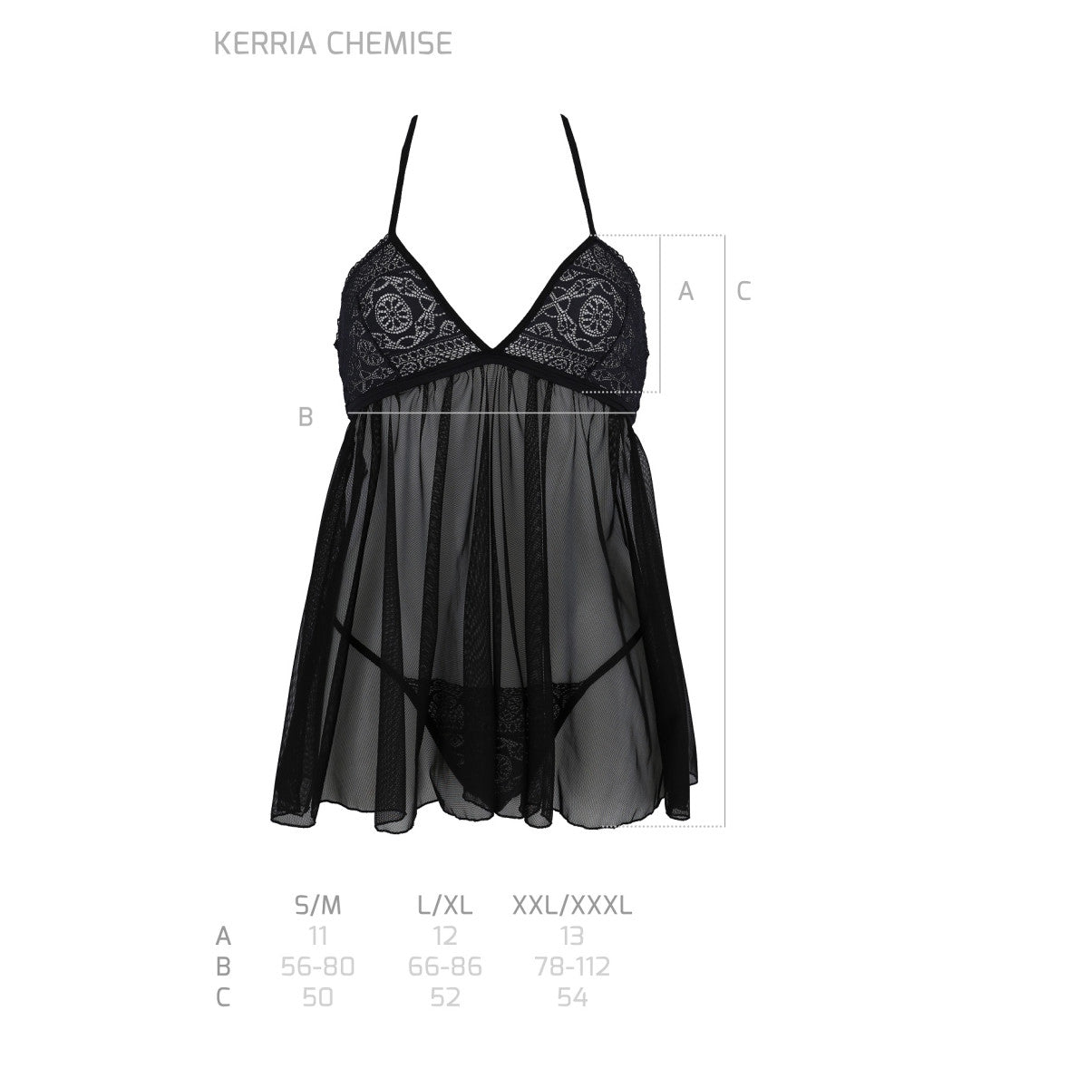 PE ECO Kerria chemise & thong black
