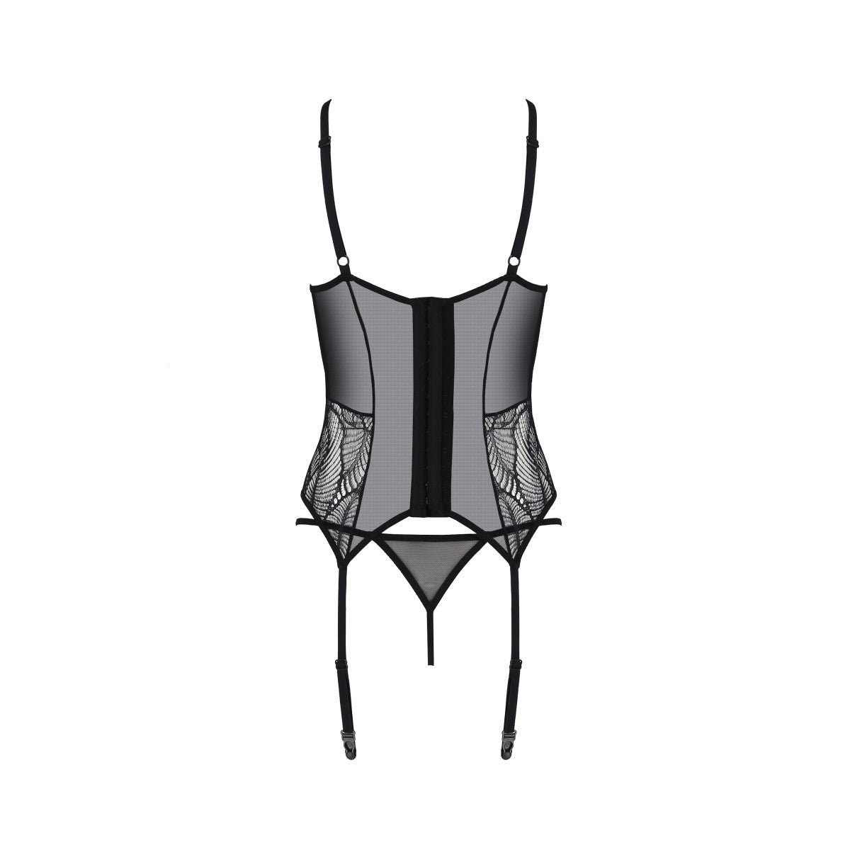 Pe eco leafa corset & thong black - Passion Eco Collection