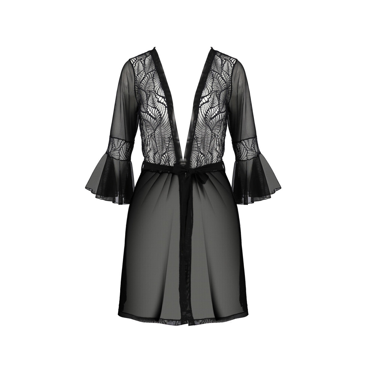 Pe eco leafa peignoir black - Passion Eco Collection