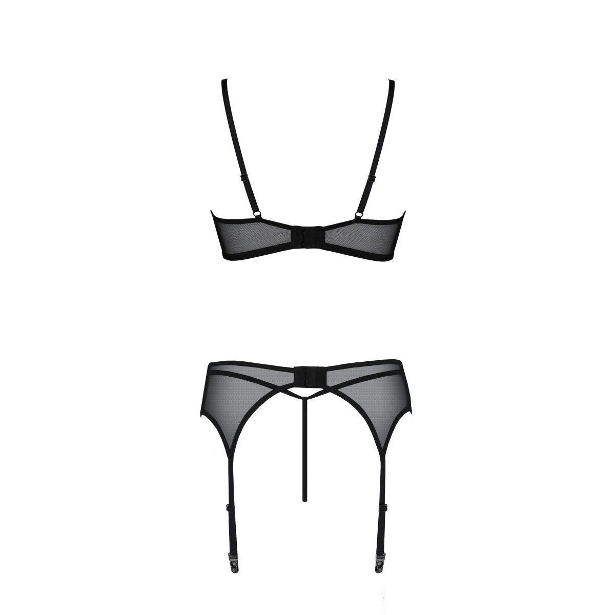 Pe primula 3pcs set with open bra black - Passion Eco Collection