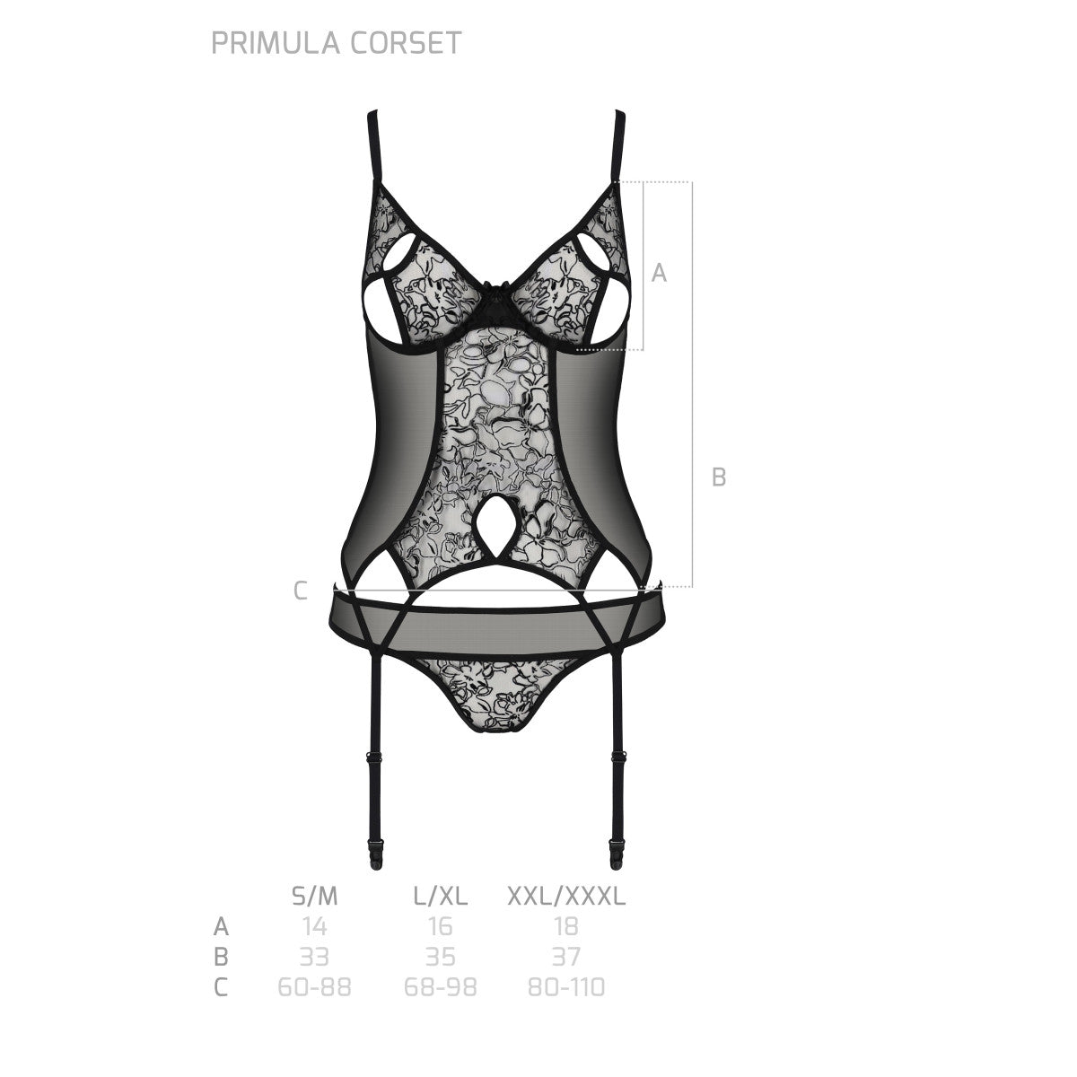 Pe primula corset black - Passion Eco Collection