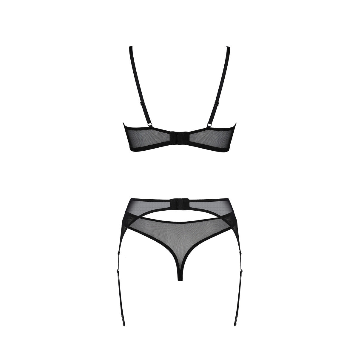 Passion Eco Selaginella 3-delige lingerieset – zwart