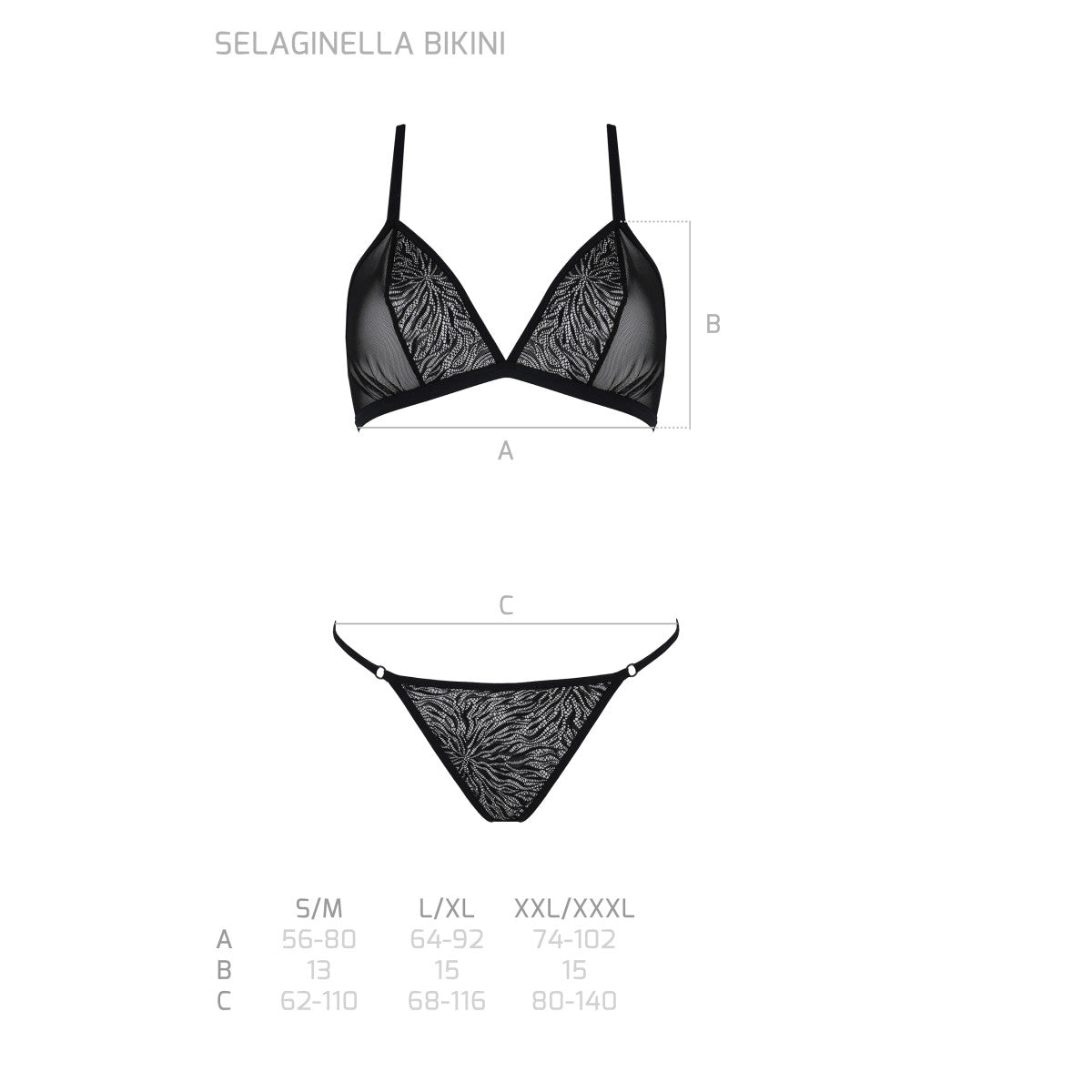 Passion Eco Selaginella 2-delige BH-set met slip – zwart