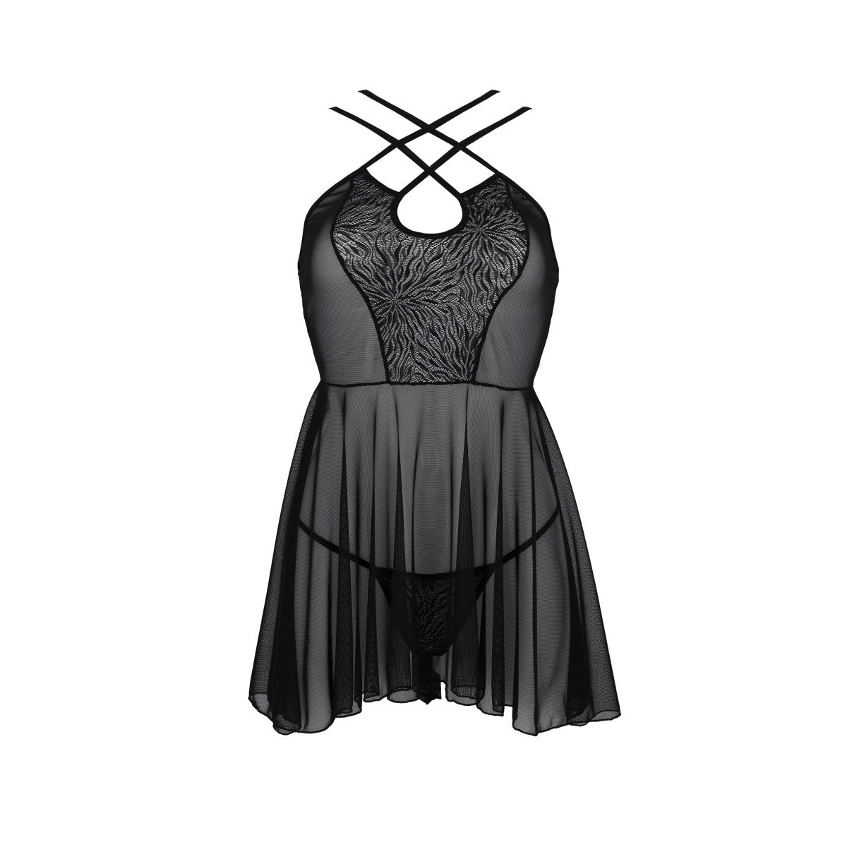 PE ECO Selaginella chemise & thong black