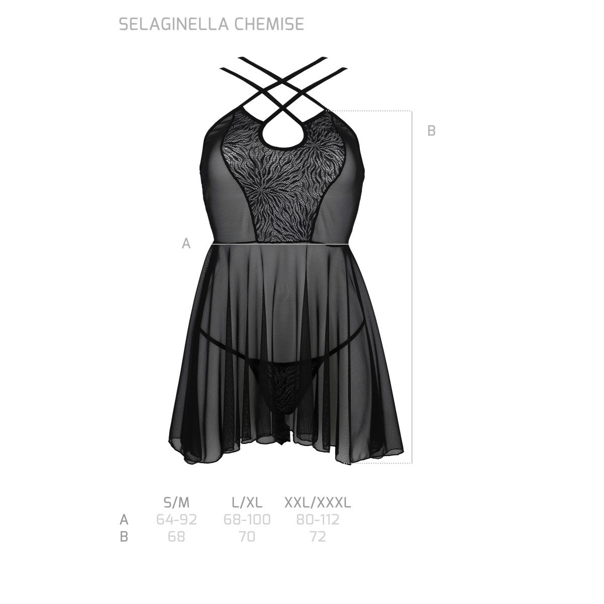 PE ECO Selaginella chemise & thong black