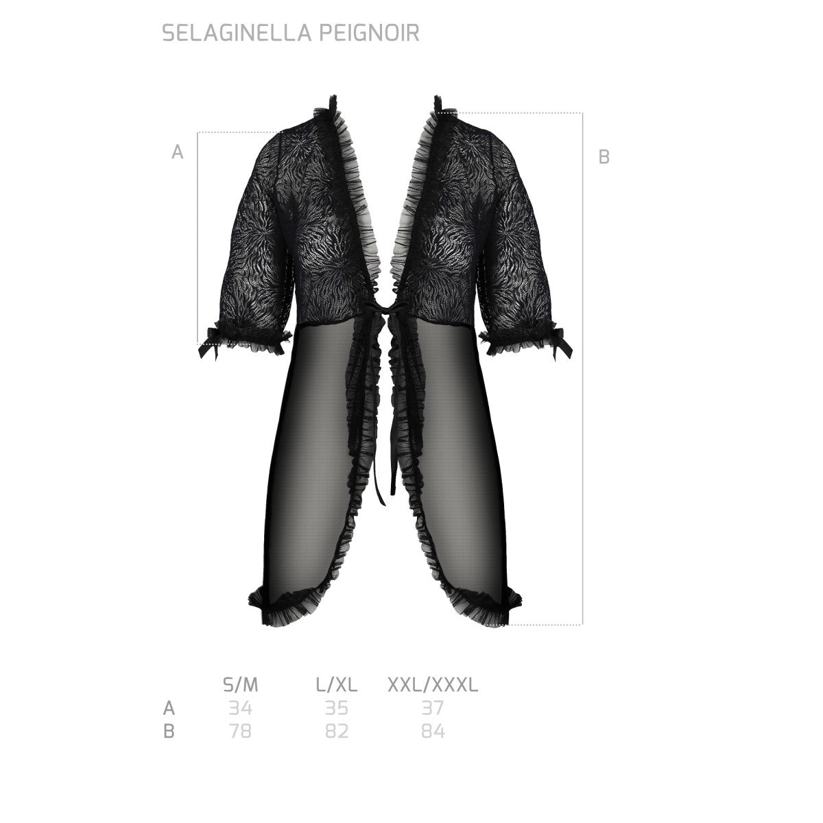 Pe eco selaginella peignoir black - Passion Eco Collection