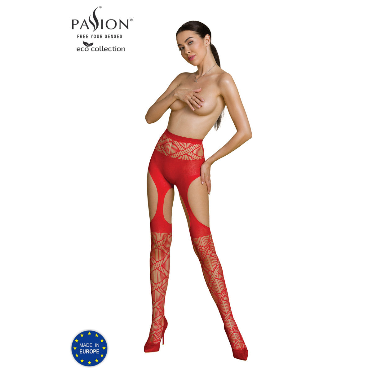 PE ECO Straps-Strumpfhose S005 red