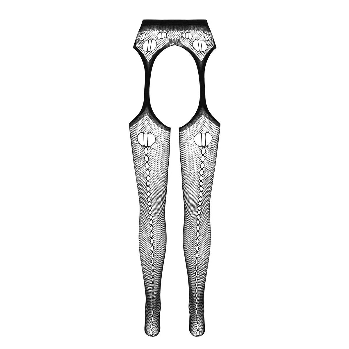 Passion Eco S008 Jarretelkousen met open kruis – wit