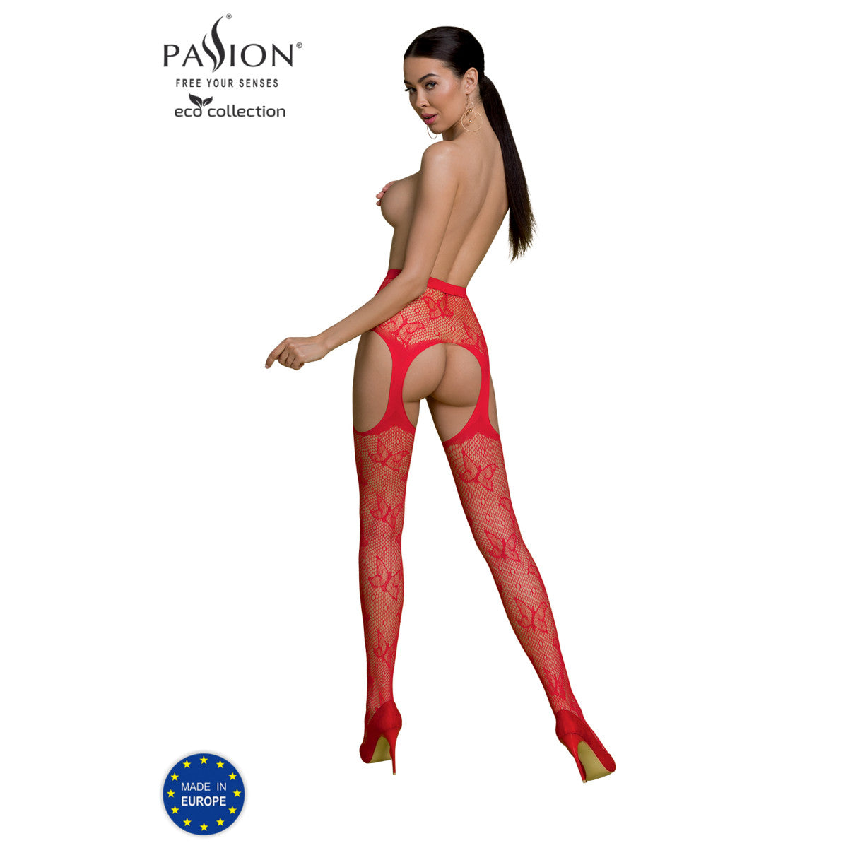 PE ECO Strumpfhose ouvert S001 red