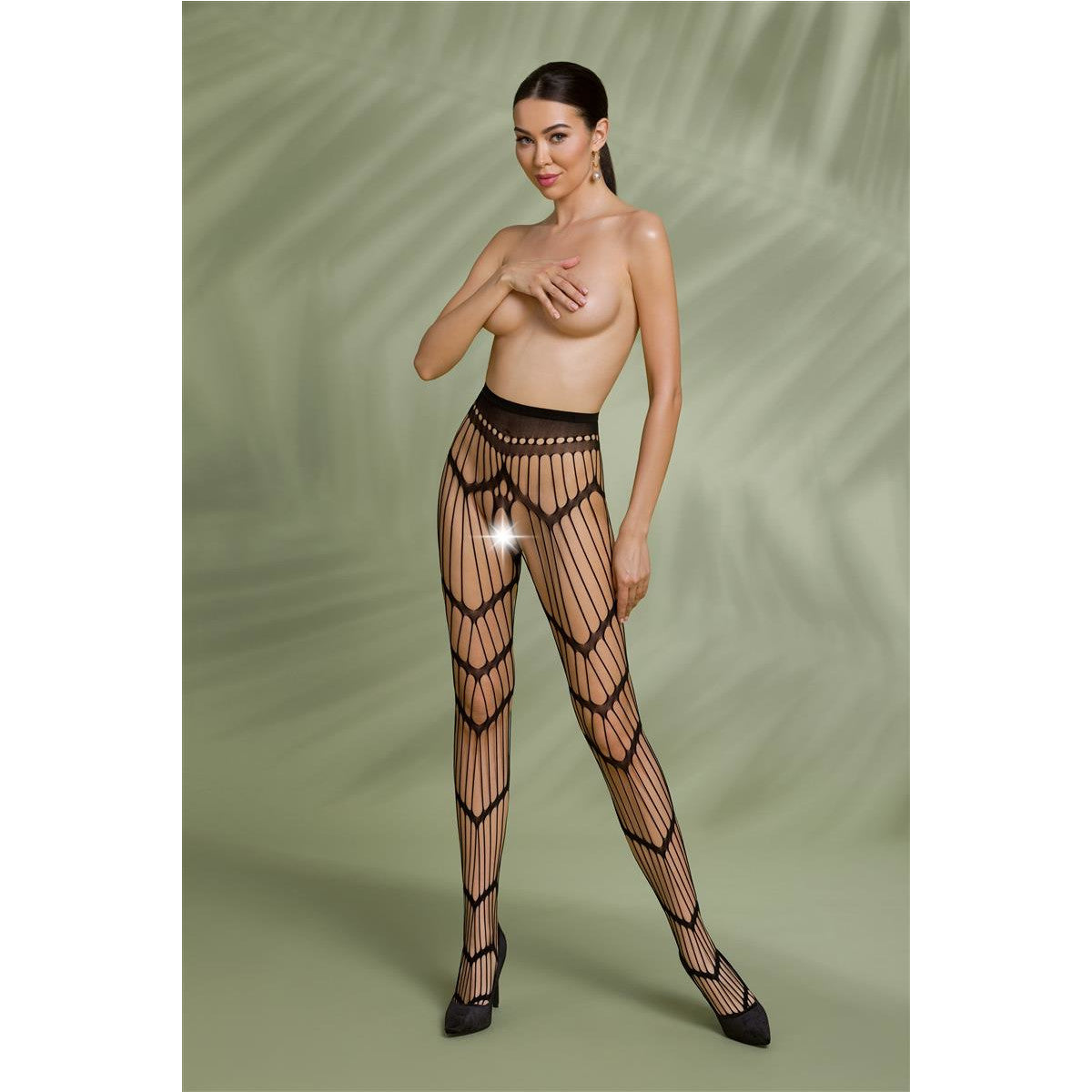 PE ECO Strumpfhose ouvert S006 black