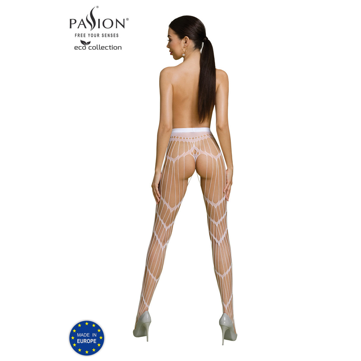 Passion Eco S006 Open panty met open kruis – wit