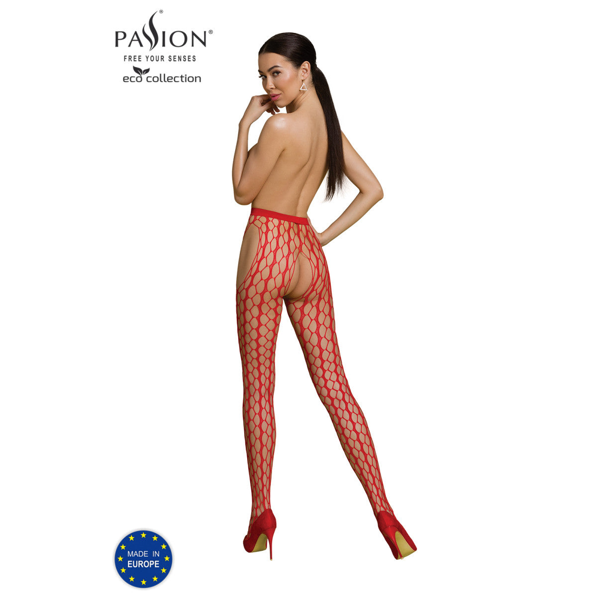 Passion Eco S007 Open panty met open kruis – rood