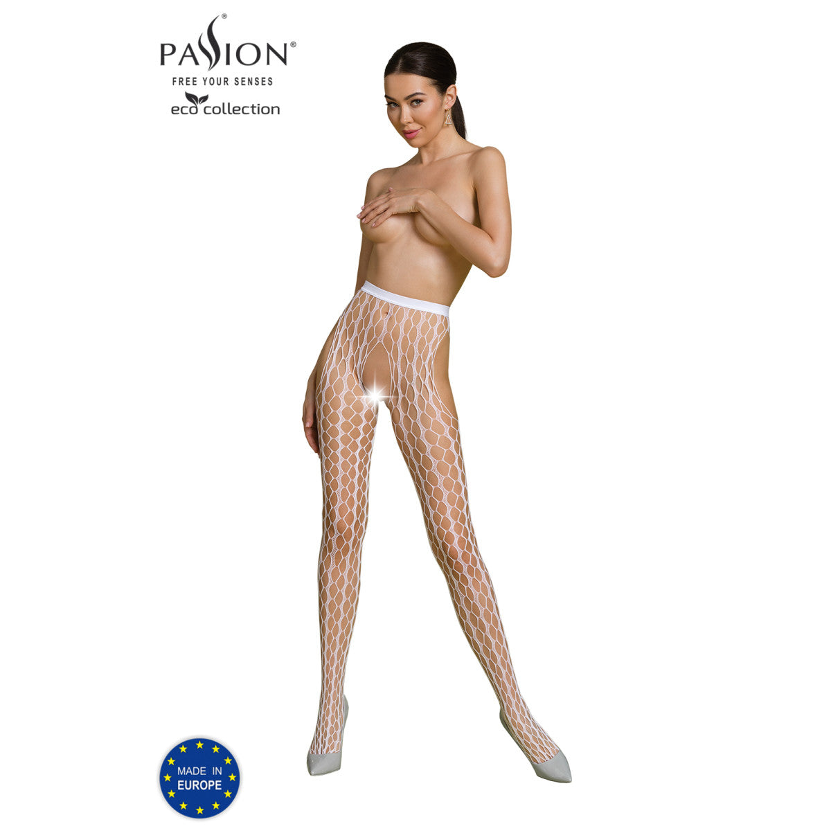 Passion Eco S007 Open panty met open kruis – wit