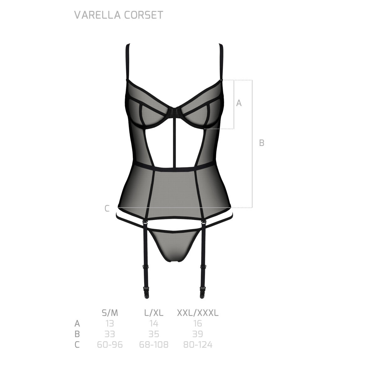 Pe varella corset black - Passion Eco Collection