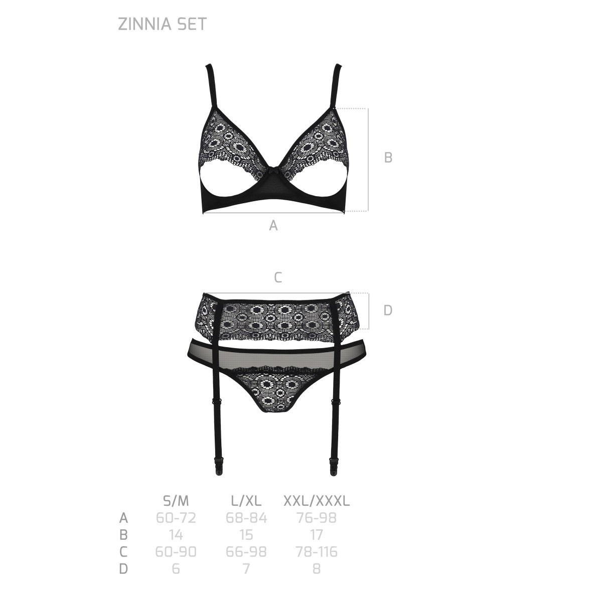 Pe zinnia 3pcs set black - Passion Eco Collection